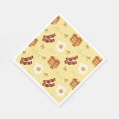 Serviette En Papier Breakfast Brunch Theme Bacon Eggs Pancakes Pattern (Coin)
