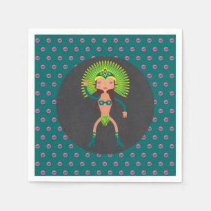 Serviette En Papier Brésil Samba fille fête d'anniversaire