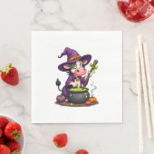 Serviette En Papier Brewage de chaudron de vache de sorcière (En situation)