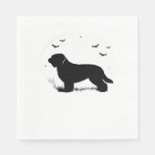 Serviette En Papier Briard Chien - Halloween Lune Silhouette surdimens (Devant)