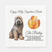 Serviette En Papier Briard Pet Cocktail Signature Boire Mariage Pet (Devant)