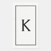 Serviette En Papier  Bridal Shower Black White Monograms Name Wedding (Devant)