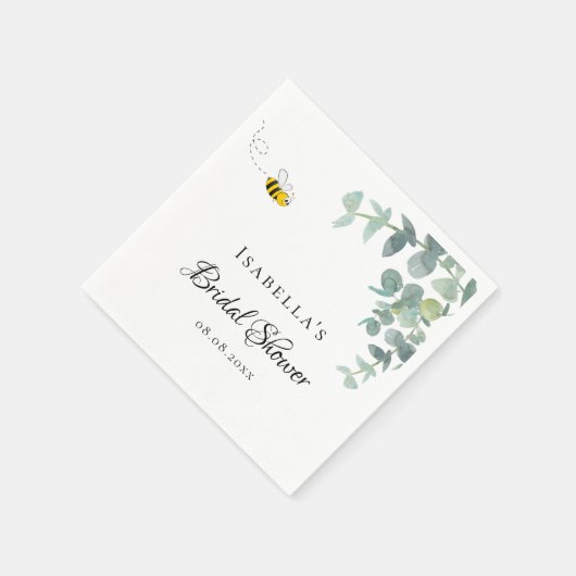 Serviette En Papier Bridal Shower bride to bee eucaluptus script (Coin)