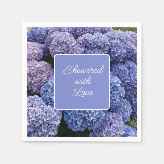 Serviette En Papier Bride, Baby shower serviettes violet, Blue Hydrang (Devant)