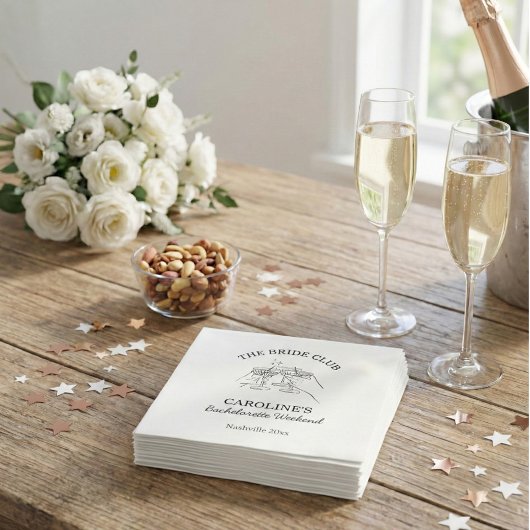 Serviette En Papier Bride Club Bachelorette Weekend Favor Cocktail 
