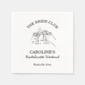 Serviette En Papier Bride Club Bachelorette Weekend Favor Cocktail  (Devant)