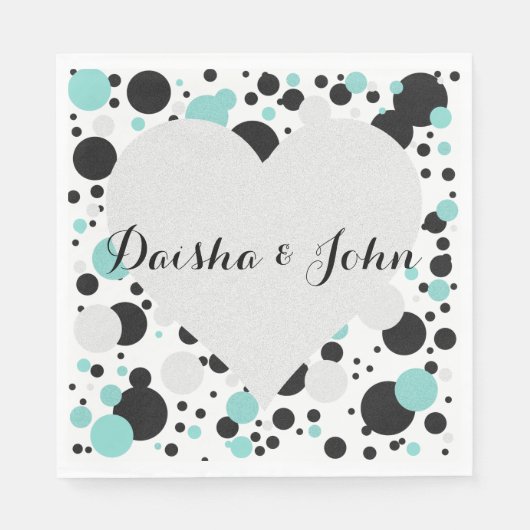 Serviette En Papier BRIDE & CO Heart Polka Dot Party Napkins (Devant)