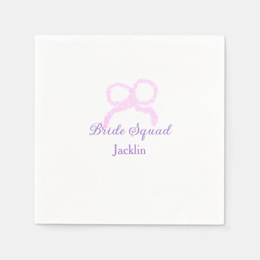 Serviette En Papier Bride escouade rose parties scintillant arc étoile (Devant)