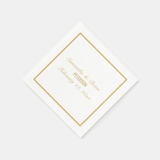 Serviette En Papier Bride et Groom élégant mariage en or (Coin)