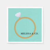 Serviette En Papier BRIDE Gold Diamond Bague Fête des mariées (Devant)