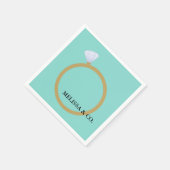 Serviette En Papier BRIDE Gold Diamond Bague Fête des mariées (Coin)