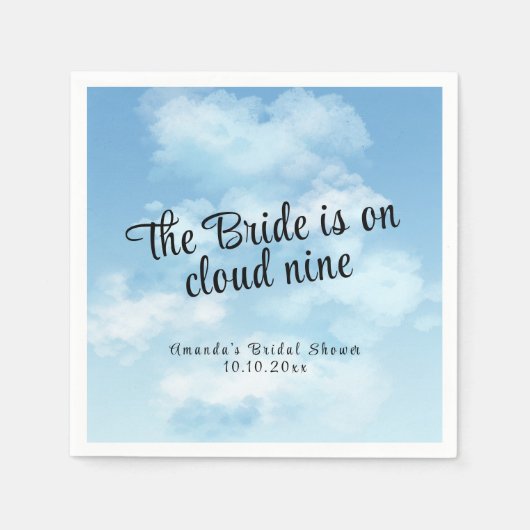 Serviette En Papier Bride Is On Cloud Nine Bridal Shower (Devant)