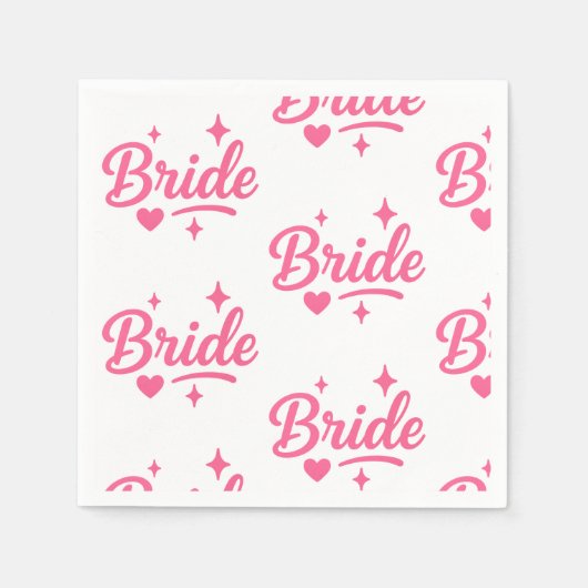 Serviette En Papier Bride Neon rose (Devant)