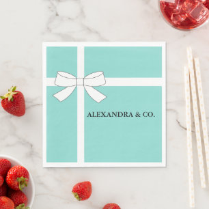 Serviette En Papier Bride Turquoise Blue Douche personnalisée Tiara Pa