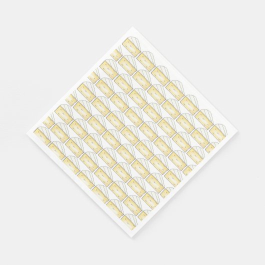 Serviette En Papier Brie French Cheese Tasting Wedge Cocktail Party (Coin)