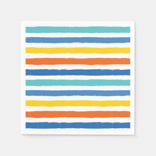 Serviette En Papier Bright Beach Striped Motif (Devant)