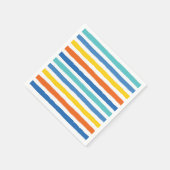 Serviette En Papier Bright Beach Striped Motif (Coin)