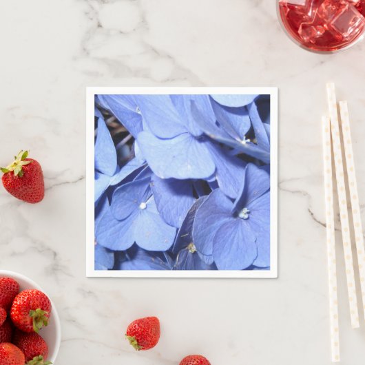 Serviette En Papier Bright Blue Hydrangea Standard Cocktail serviettes (En situation)