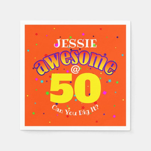 Serviette En Papier Bright Bold Awesome à 50 (Devant)