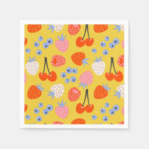 Serviette En Papier Bright Coloré Motif Fruit Berry
