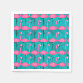 Serviette En Papier Bright Flamingo Patch | Ajouter votre 2 initial (Devant)