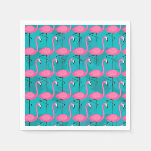 Serviette En Papier Bright Flamingo Patch | Ajouter votre 2 initial (Devant)