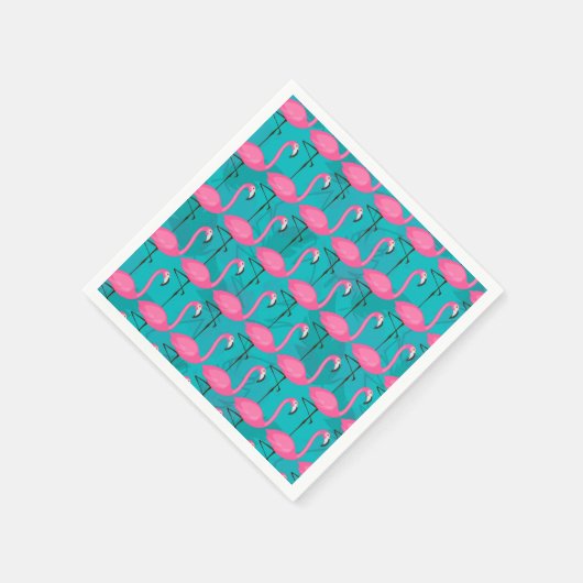Serviette En Papier Bright Flamingo Patch | Ajouter votre 2 initial (Coin)