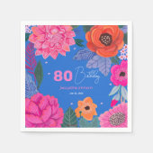 Serviette En Papier Bright Fleur sauvage Pink Blue fête d'anniversaire (Devant)