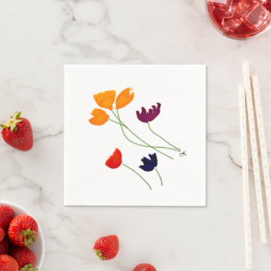 Serviette En Papier Bright Floral Cocktail Napkins