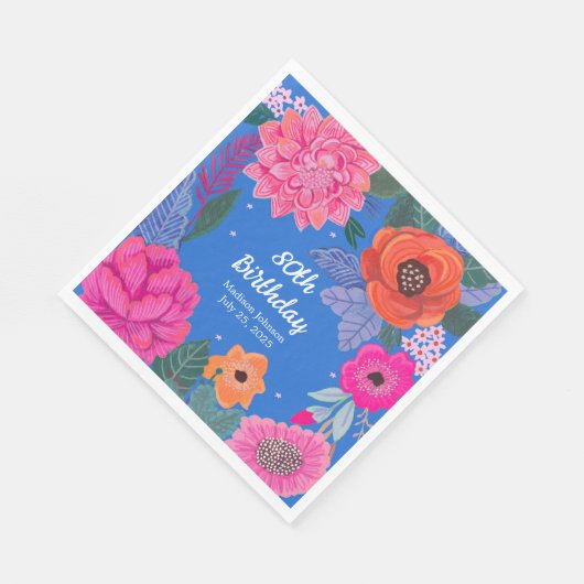 Serviette En Papier Bright Floral fête d'anniversaire (Coin)