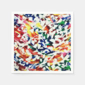 Serviette En Papier Bright Fun Artiste Bleu Rouge Jaune Abstrait Peint (Devant)