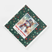 Serviette En Papier Bright funny snowman watercolor kids napkins (Coin)