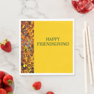 Serviette En Papier Bright Gold Feuilles Thanksgiving Friendsgiving