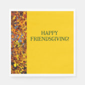 Serviette En Papier Bright Gold Feuilles Thanksgiving Friendsgiving (Devant)