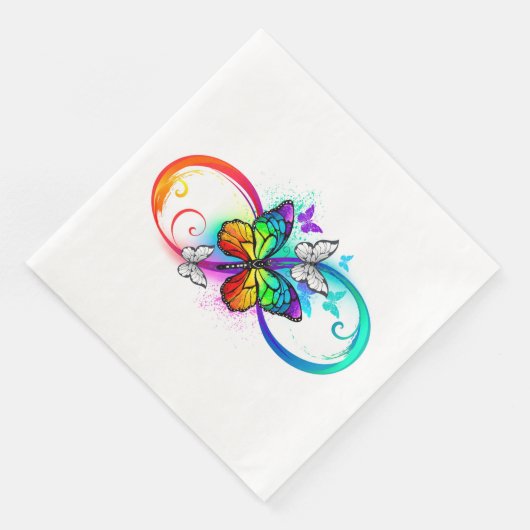 Serviette En Papier Bright infinity with rainbow butterfly (Coin)