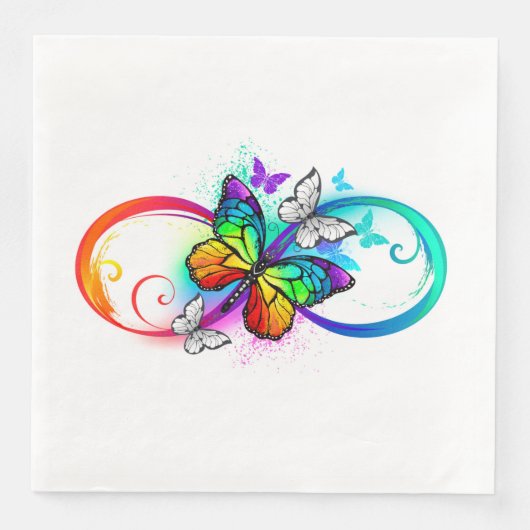 Serviette En Papier Bright infinity with rainbow butterfly (Devant)