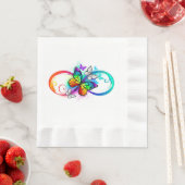 Serviette En Papier Bright infinity with rainbow butterfly (En situation)