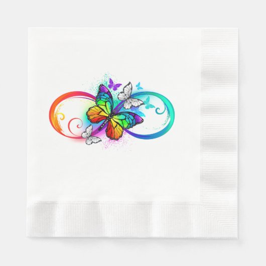 Serviette En Papier Bright infinity with rainbow butterfly (Devant)