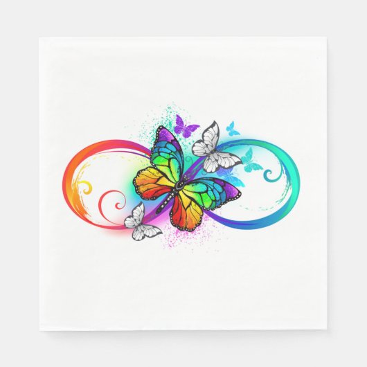 Serviette En Papier Bright infinity with rainbow butterfly (Devant)