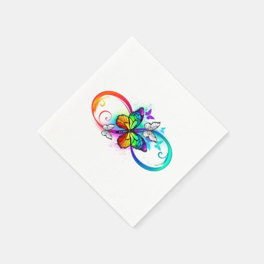 Serviette En Papier Bright infinity with rainbow butterfly (Coin)