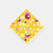 Serviette En Papier Bright jaune enfants amusants bulles cercles d'ann (Coin)
