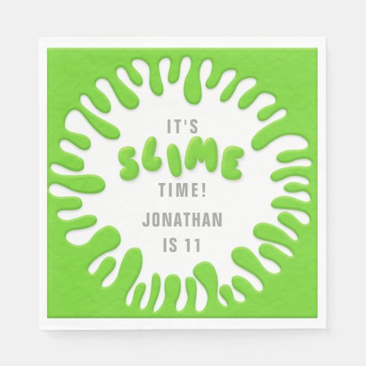Serviette En Papier Bright neon green slime party (Devant)