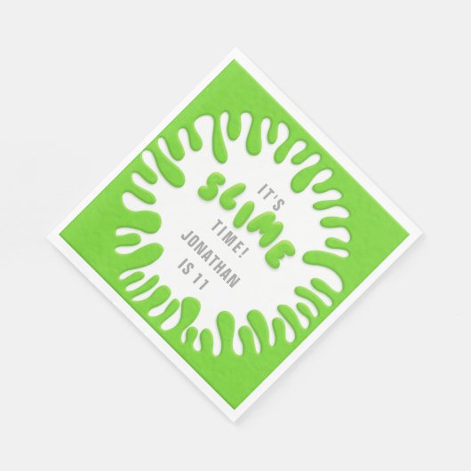 Serviette En Papier Bright neon green slime party (Coin)