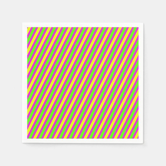 Serviette En Papier Bright Neon Stripes (Devant)