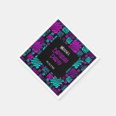 Serviette En Papier Bright Neon violet bleu géométrique Anniversaire (Coin)