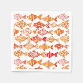 Serviette En Papier Bright Orange Watercolor Fish (Devant)