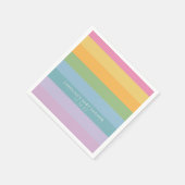 Serviette En Papier Bright Pastel Stripe violet Baby shower personnali (Coin)