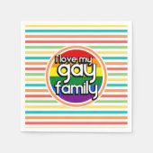 Serviette En Papier Bright Rainbow Stripes, famille gay (Devant)