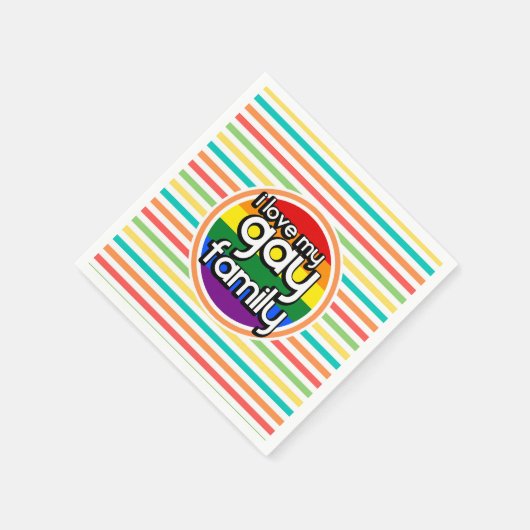 Serviette En Papier Bright Rainbow Stripes, famille gay (Coin)