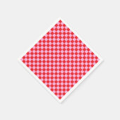 Serviette En Papier Bright Red and Light Pink Checkered (Coin)